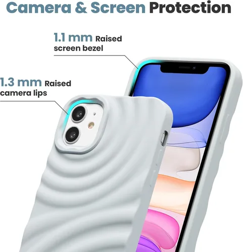 Vista 3 de ZCDAYE Funda diseñada para iPhone 11, bonita funda para teléfono con patrón de desgarrador de agua, tacto sedoso, brillante, elegante, para mujeres