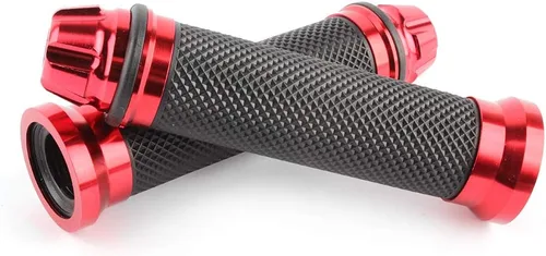 Vista 2 de Motorcycle 7/8" CNC Hand Grips Aluminum Rubber Gel Handlebar for Sport Bike(Red)