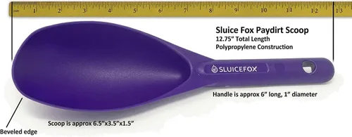 Vista 9 de Gold Prospecting Paydirt Scoop Pala de mano de plástico duradero Herramienta ligera para cacerear, dragar y cavar grietas Púrpura