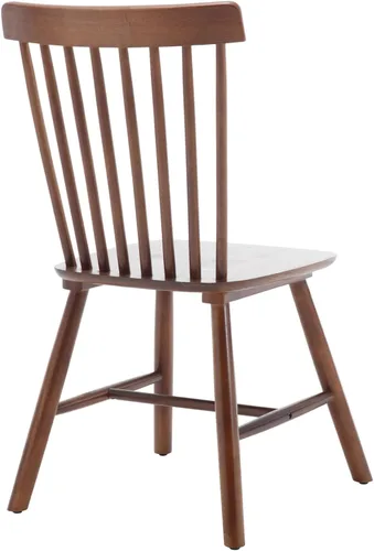 Vista 5 de Kmax Juego de 4 sillas de comedor vintage, sillas Windsor con patas de madera maciza, estilo campestre, nogal Nuez