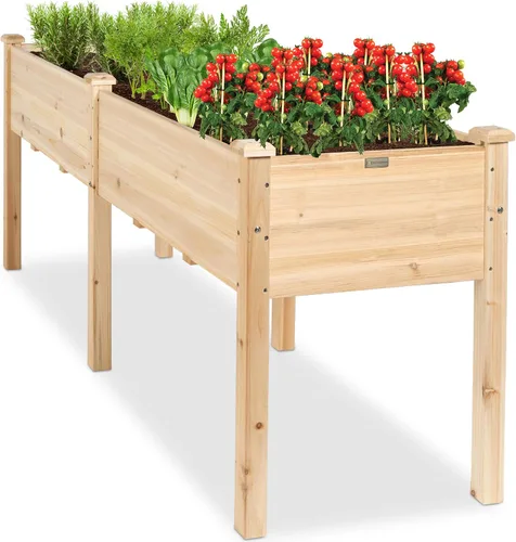 Vista 28 de Best Choice Products Cama de jardín elevada de 48 x 24 x 30 pulgadas con profundidad extra profunda de 16 pulgadas, soporte para maceta de madera