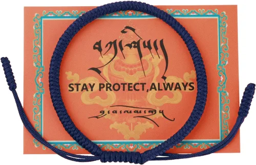 Vista 13 de Auténtica pulsera de nudo Dorje bendecida hecha a mano por monjes tibetanos con protección y talismán para mujeres y hombres