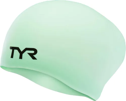 Vista 16 de Gorro de natación TYR, de silicona, ideal para pelo largo, no se arruga Alojamiento de cabello largo Construcción 100% silicona Ajuste