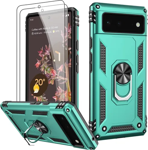 Vista 21 de LUMARKE para Google Pixel 3A XL - Funda con protector de pantalla, funda protectora grado militar probada contra caídas de 16 pies con soporte
