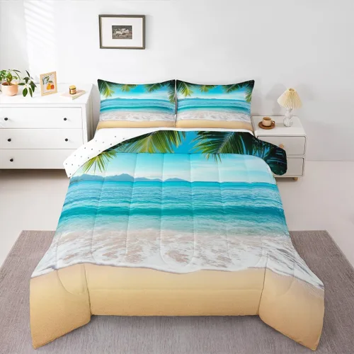 Vista 41 de Erosebridal Edredón náutico costero, juego de ropa de cama y colecciones de playa de verano, estilo clásico, edredón de plumón oceánico