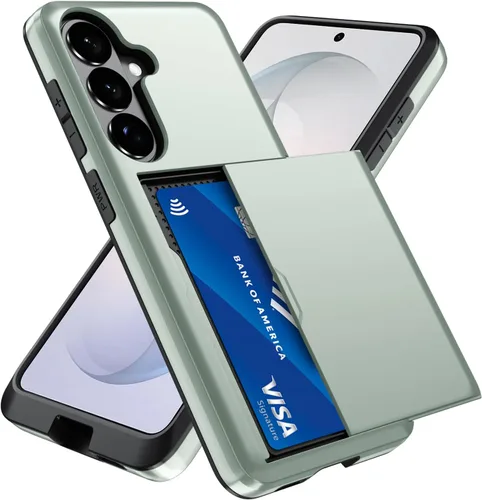 Vista 42 de Qinmay Funda compatible con iPhone 7 Plus/8 Plus con tarjetero, doble capa a prueba de golpes, funda protectora resistente con ranura oculta Negro