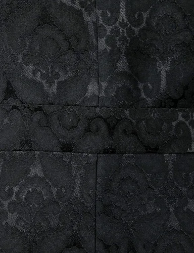 Vista 6 de ZEROYAA Chaleco de brocado jacquard de doble botonadura gótico steampunk para hombre, chaleco sin mangas