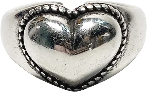 Vista 25 de Anillos de banda ancha de plata de ley 925 vintage hechos a mano para mujeres/hombres, anillo ajustable para el pulgar