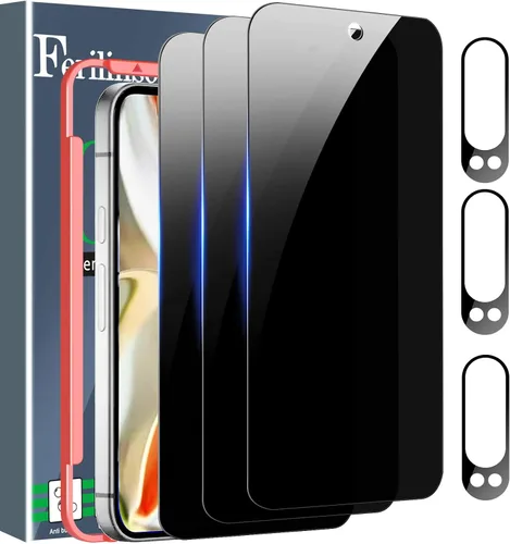 Vista 18 de Ferilinso [Instalación Automática de Polvo] Pack de 3 Protectores de Pantalla de Privacidad para Google Pixel 10 Pro XL, Accesorios Compatibles