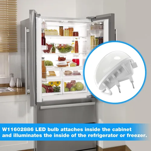 Vista 7 de JIOTAR W11602886 W11251749 Bombilla de repuesto para refrigerador Whirlpool Bombillas W11468934 W11449273 W11520324 AP6986570 W11549780