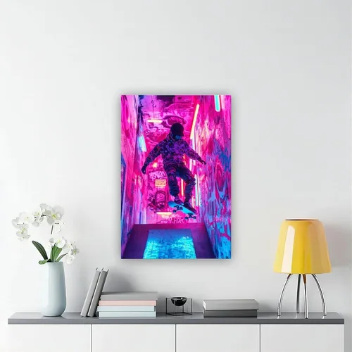 Vista 6 de Retro Cyber Skater Wall Art – Y2K Punk Poster for Cool Teen Room Decor & Gamers Poster Print Decorative Painting Canvas Wall Art Living Room Posters