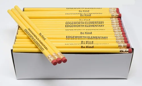 Vista 11 de Pencil Guy Lápices redondos impresos personalizados promocionales.-500 por caja Rosado