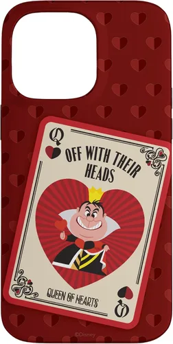 Vista 21 de Disney Carcasa para iPhone 17, diseño de villanos, la reina de corazones con sus cabezas, color rojo