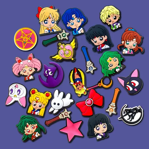 Vista 5 de Shiomay 25, 36 dijes de decoración de zapatos para niñas para niños y adolescentes, dijes de anime para zuecos sandalias, pulseras, decoración