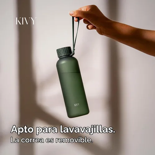 Vista 3 de KIVY Botella de agua delgada Tritan de 22 onzas, ligera e inastillable, sin