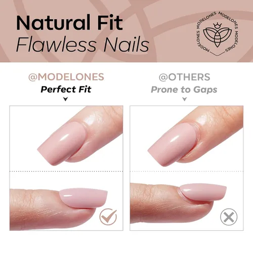 Vista 91 de Modelones Uñas postizas cuadradas cortas, color blanco y rosa, 32