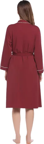 Vista 4 de Cherrydew Bata de algodón suave para mujer, estilo kimono, bata de baño ligera de manga larga