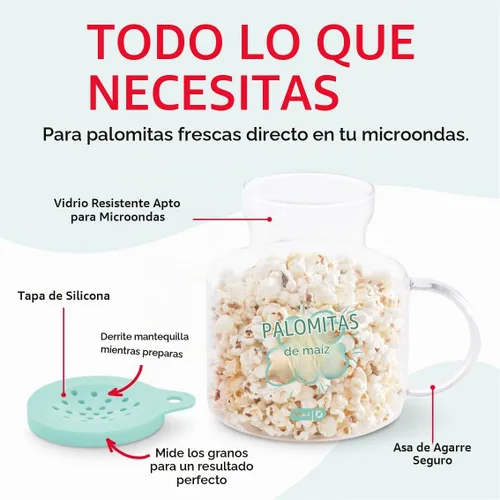 Vista 7 de Dash Palomitas de maíz para microondas, práctica máquina para hacer palomitas de maíz con tapa de silicona para derretir mantequilla, fácil de usar
