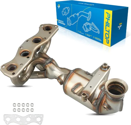 Vista 97 de PHILTOP Convertidor Catalítico de Ajuste Directo para Murano 2009 2010 2011 2012 2013 2014 3.5L, Cáscara de Acero Inoxidable Aluminio 203-1010
