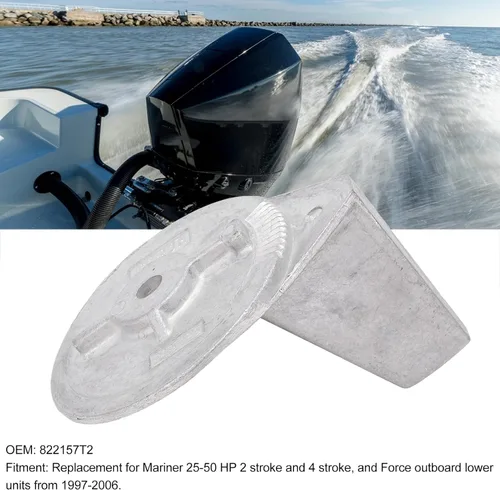 Vista 5 de Fydun Ánodo de lengüeta de ajuste de motor de barco, aleación de aluminio 822157T2 Trim Tab Anode Replacemet para Mariner 25‑50 2 4 tiempos