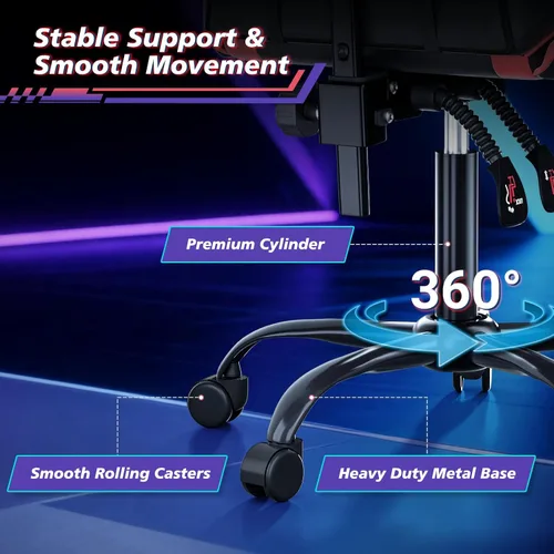 Vista 7 de Magshion Silla de juegos para adultos, silla ergonómica de computadora con reposabrazos de acoplamiento, silla de jugador de altura ajustable