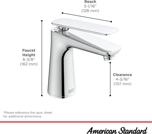 Vista 5 de American Standard 7061101.295 Aspirations - Grifo de baño de una sola manija con drenaje, 1.2 GPM, níquel cepillado