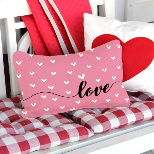 Vista 8 de GEEORY GW05-12 - Juego de 2 fundas de almohada para el día de San Valentín de 12 x 20 pulgadas, fundas de almohada decorativas con corazones rosados