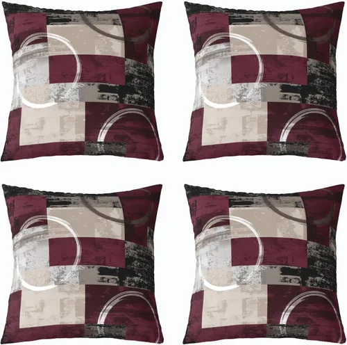 Vista 16 de Erosebridal Paquete de 4 fundas de almohada con diseño de círculos circulares y retro, color verde azulado degradado, fundas de cojín redondas Multi