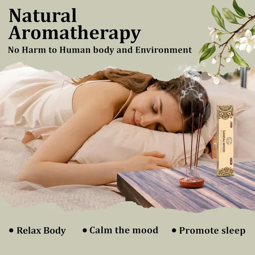 Vista 7 de Raajsee Varitas de incienso (6.35 oz), 100% puras orgánicas y naturales, enrolladas a mano, sin productos químicos, perfectas para aromaterapia