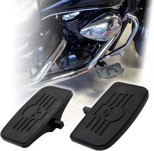 Vista 11 de Kinglemc Estribera para Harley Dyna Touring Softail Sportster 883 1200 (águila 7.2 x 2.5 pulgadas, negro)