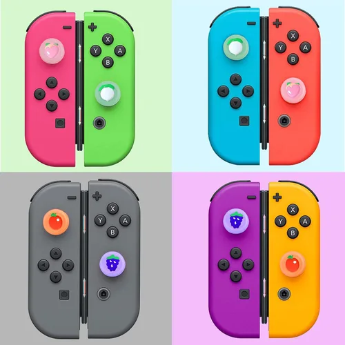 Vista 7 de Fintie Tapa de joystick para Nintendo SwitchSwitch OLED Model & Switch Lite 4 pares (8 piezas) cubierta de silicona suave tapas de agarre