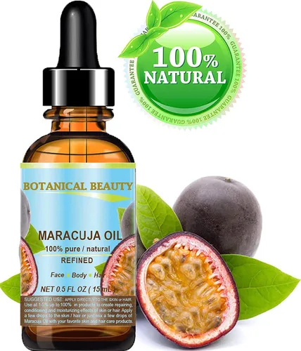 Vista 2 de Aceite de maracuyá, 100 % puro, natural, 0.5 onzas líquidas, 0,5 fl oz. De Botanical Beauty