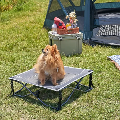 Vista 2 de TIMBER RIDGE Cama para Perros al Aire Libre, Cama Elevada para Perros con Enfriamiento Cuna Elevada Portátil para Mascotas con Malla Transpirable