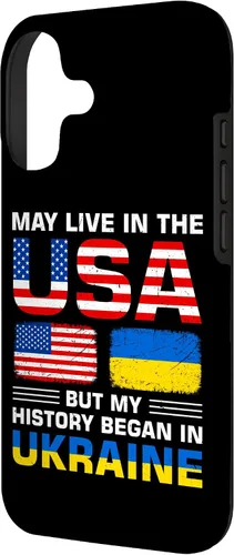 Vista 2 de Ukraine Flag America Flag Ukrainian Roots Case for iPhone 17