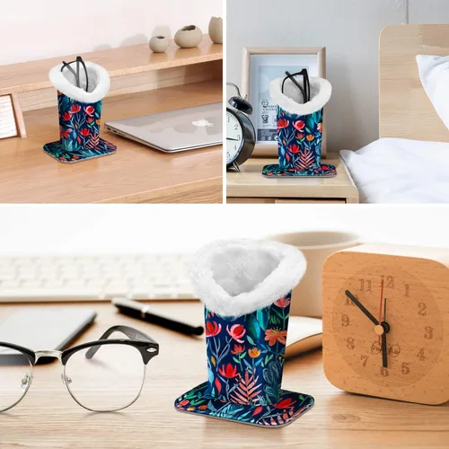 Vista 42 de Fintie Soporte para anteojos forrado de felpa con base magnética, estuche de cuero vegano prémium para lentes