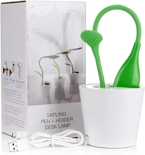 Vista 4 de Lámpara de escritorio LED para cuidado de los ojos, lámpara de mesa con control táctil con 3 niveles de brillo, decoración del hogar, con espacio