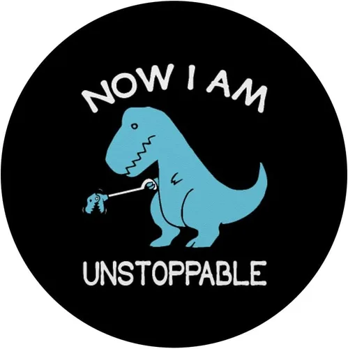 Vista 3 de Now I'm Unstoppable - Soporte y agarre para teléfonos y tabletas con diseño de dinosaurio T-Rex