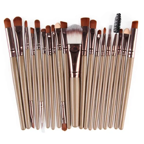 Vista 2 de Brochas de Maquillaje Pimoys Juego de Brochas de Maquillaje 20 Piezas Profesional para Cara Delineador de Ojos para Base Rubor Corrector Sombra