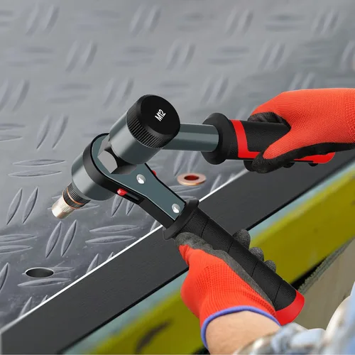 Vista 9 de TOLRET Kit de Herramienta para Tuerca Remachable Kit de Tuerca Remachable, Kit de Herramienta Rivnut con 10 Mandriles Métricos y SAE, Kit Surtido