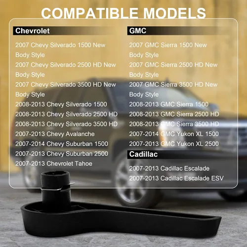 Vista 5 de HUSUKU Manija de Reclinación de Asiento LH Lado Izquierda del Conductor RH Lado Derecho del Pasajero Delantero Ébano para Camioneta Pickup SUV Chevy
