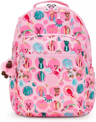 Vista 14 de Kipling Seúl - Mochila pequeña para tableta, diseño de flores acuáticas, talla única