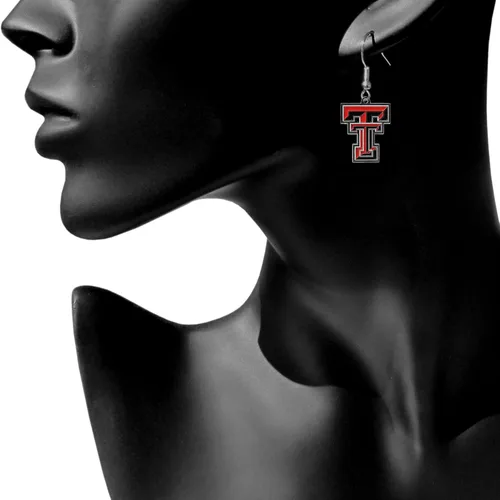 Vista 2 de NCAA Siskiyou Sports Texas Tech Red Raiders - Aretes colgantes para mujer, talla única, color del