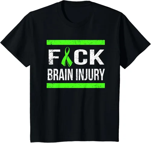 Vista 44 de Apoyo Daño cerebral Concienciación T Shirt, mujer L, Asphalt Negro