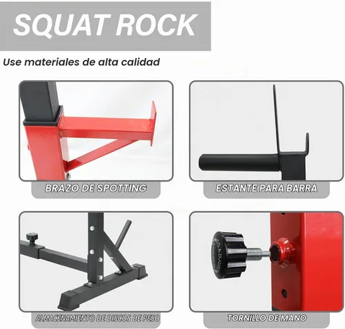 Vista 3 de Multi-Function Squat Press Barbell Rack Stand, Height Adjustable Barbell