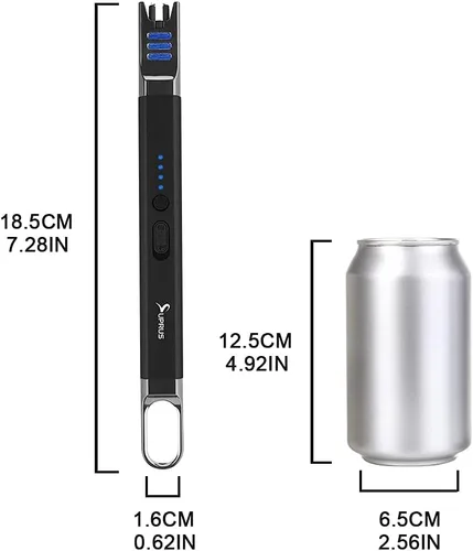 Vista 7 de SUPRUS Encendedor eléctrico de arco para velas, resistente al viento, sin llama, recargable por USB, con luz LED, para velas, camping, barbacoa
