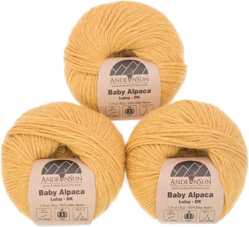 Vista 6 de (juego de 3 – color jaspeado) 100% hilo de alpaca bebé, no lana [328 yardas en total] Denim Heather, #3 DK
