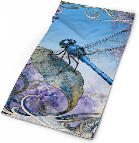 Vista 3 de Sun UV Protection Neck Gaiter Upf 50+ Balaclava Ski Dragonfly Jacaranda Leaf Face Mask Summer Face Cover Scarf Breathable Bandana for Fishing