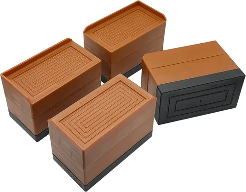 Vista 8 de Elevador de Cama, Bloques de Elevación de Muebles, Estilizaciones de 3 Pulgadas de Alta Resistencia para Cama, Sofá, Escritorio, Mesa, Soporte