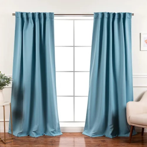 Vista 21 de Best Home Fashion Paneles de cortinas opacas de alta calidad, con aislamiento térmico sólido, cortinas opacas para tratamiento de ventanas