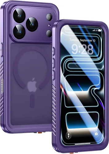 Vista 13 de Lanhiem Funda Magnética para iPhone 17 Pro de Privacidad, Funda Impermeable a Prueba de Polvo, [Protector de Pantalla Antiespía Integrado]